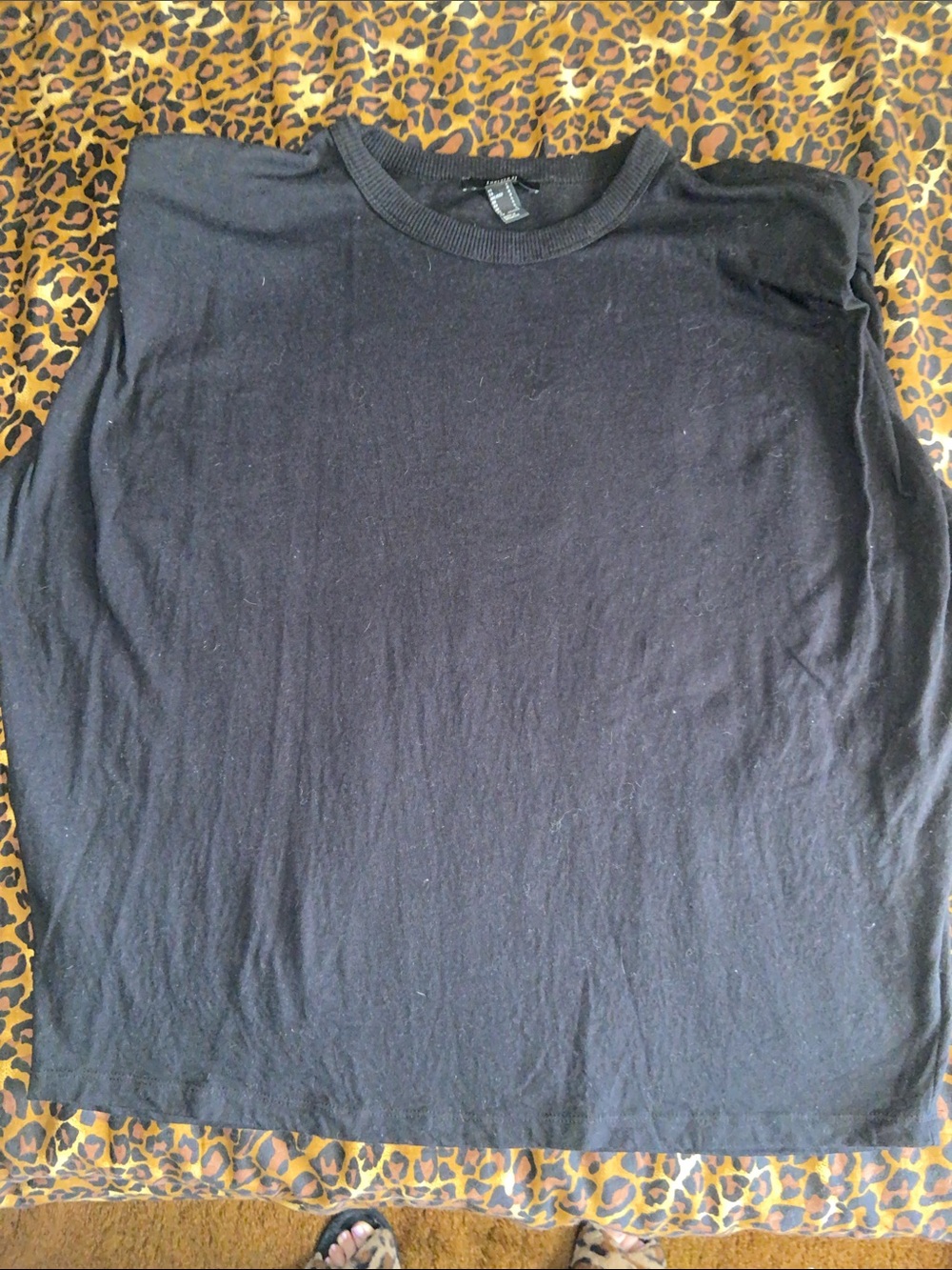 GET 4 $5.  Forever 21 Black Muscle Tee with Shoulder Pads
